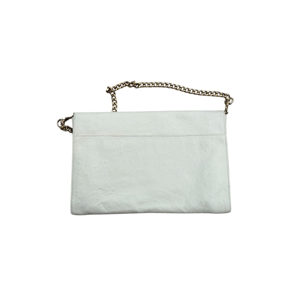 Givenchy White Ostrich Leather Shoulder Bag clutch Gold hardware - Picture 7 of 16